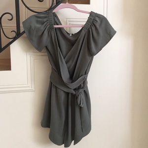 Dark Green, Over The Shoulder: Romper
